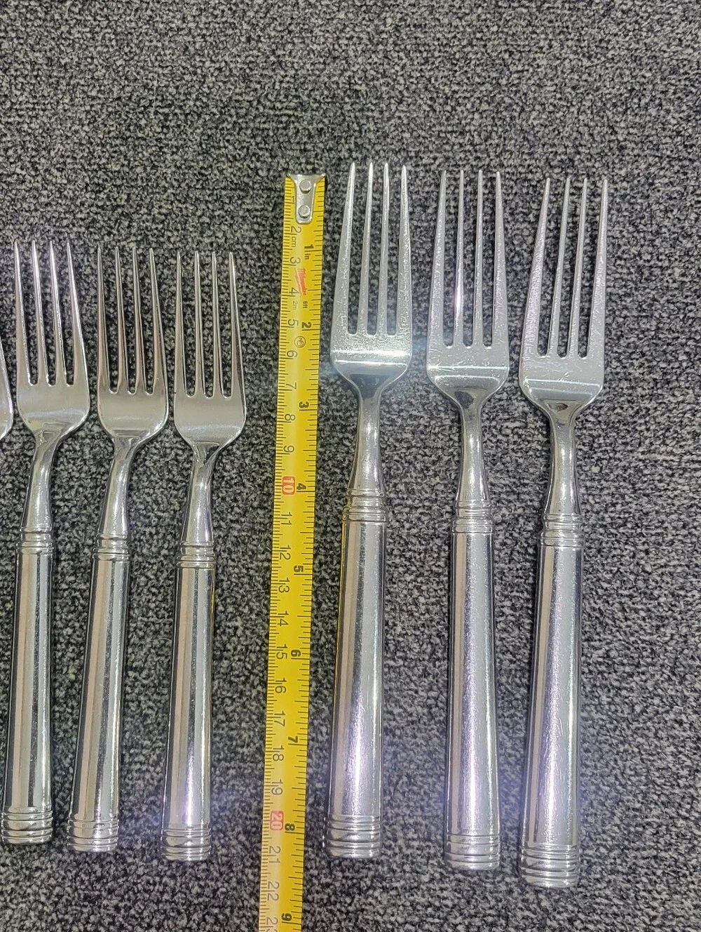 Tuscany Dinner Fork Lot (8) Cambridge Glossy Stainless Flatware China 18/10
